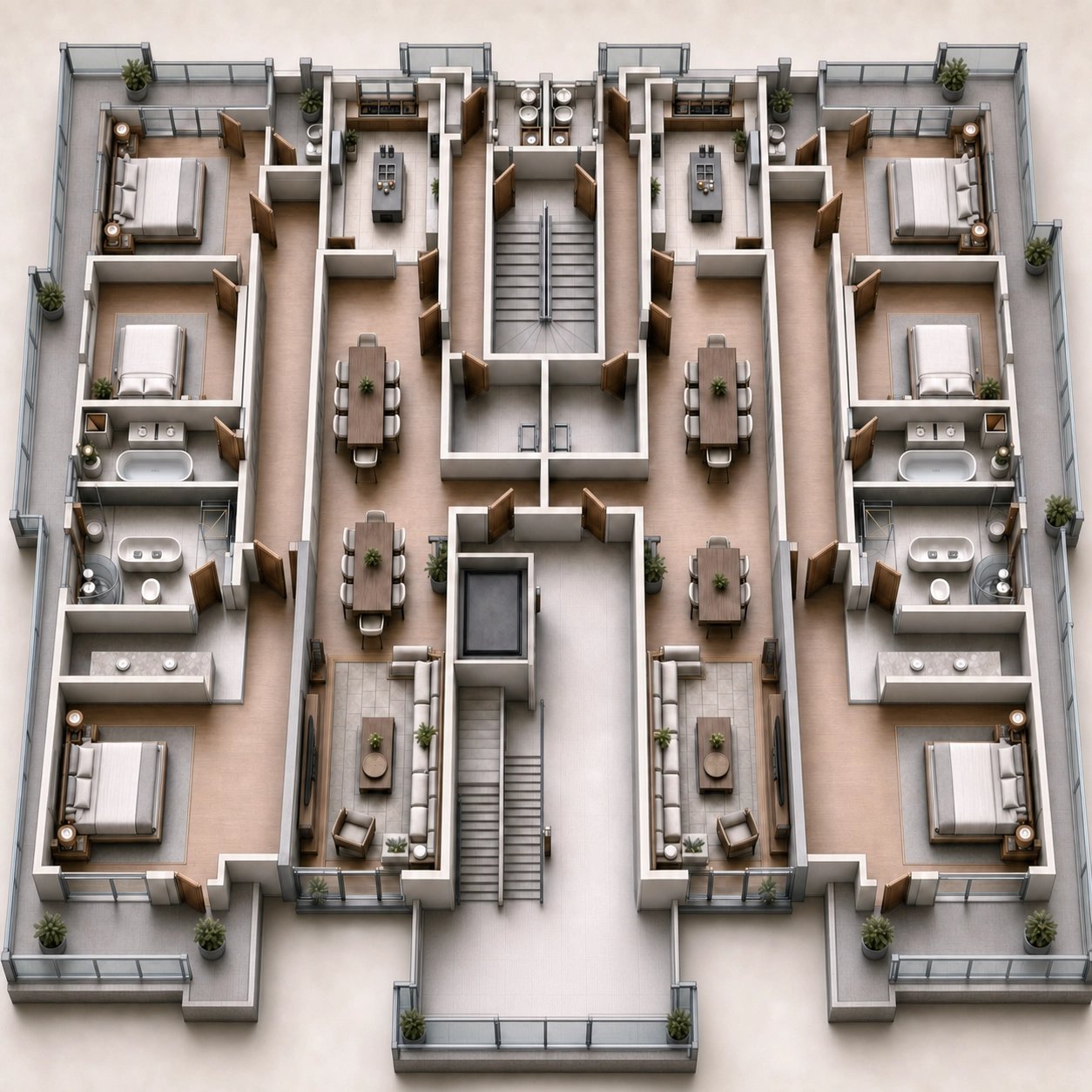 Planta 3D · apartamento Monte Sereno